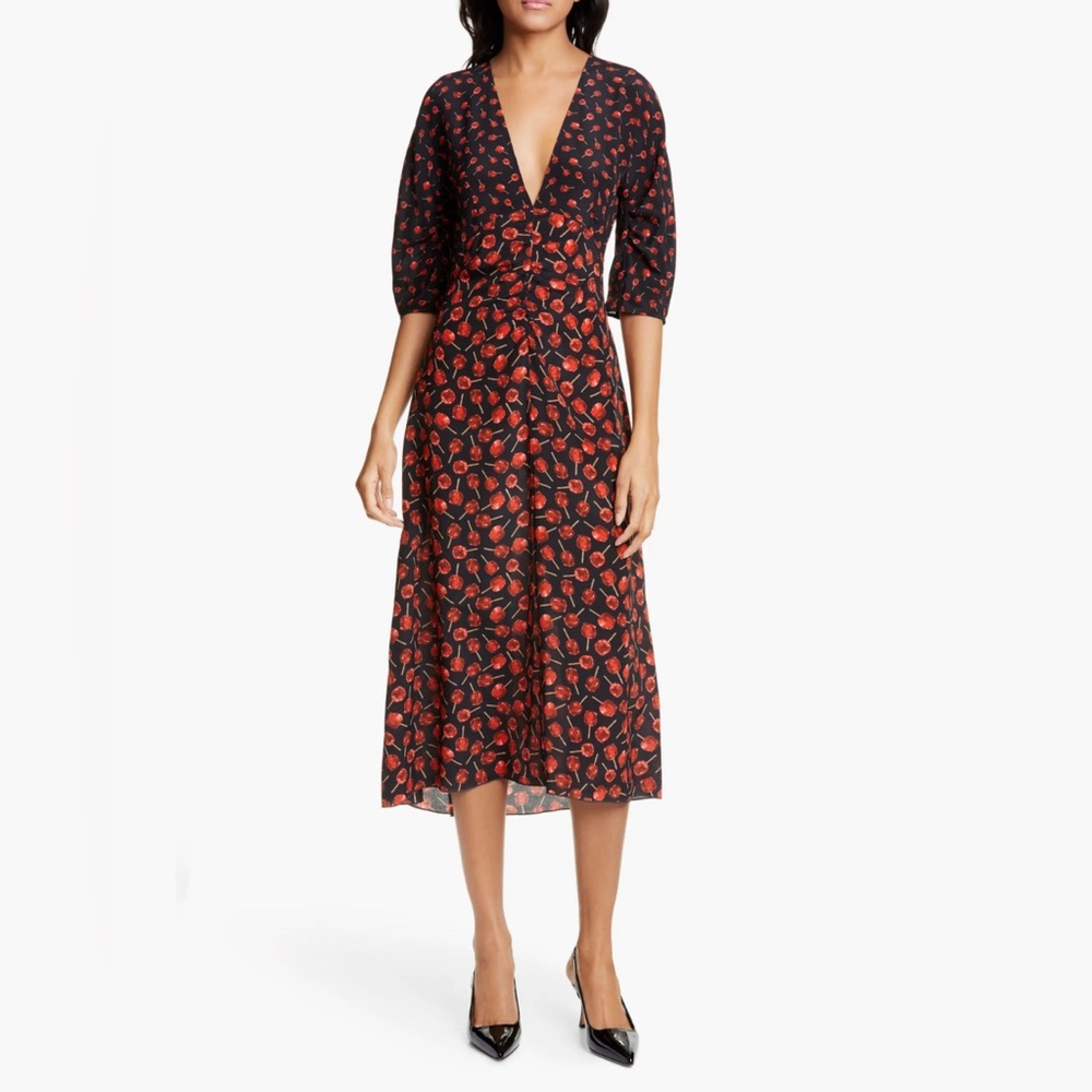 No. 21 $895 Candy Apple Silk Midi Dress 🍎 Size 38 / UK 6